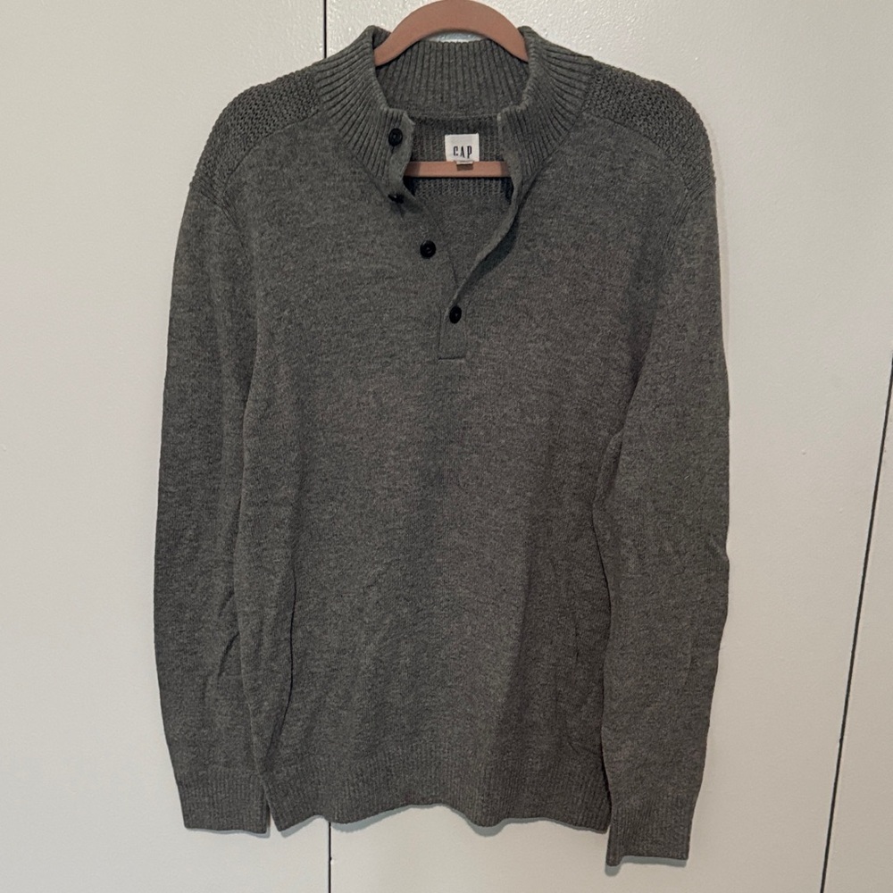 GAP Charcoal Zip-Up Men's Sweater